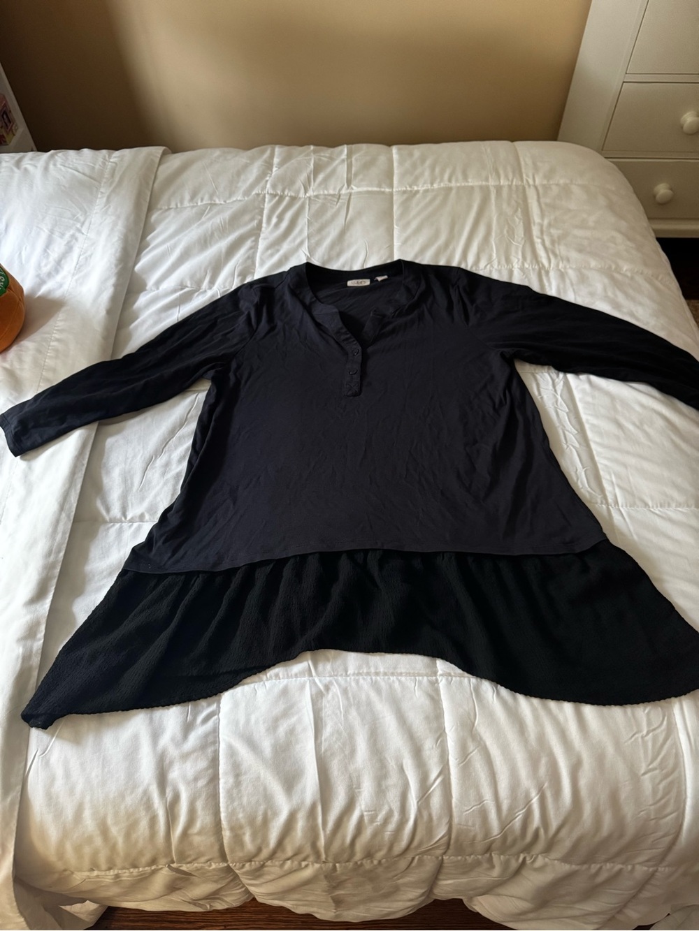 LOGO by Lori Goldstein fluted tunic